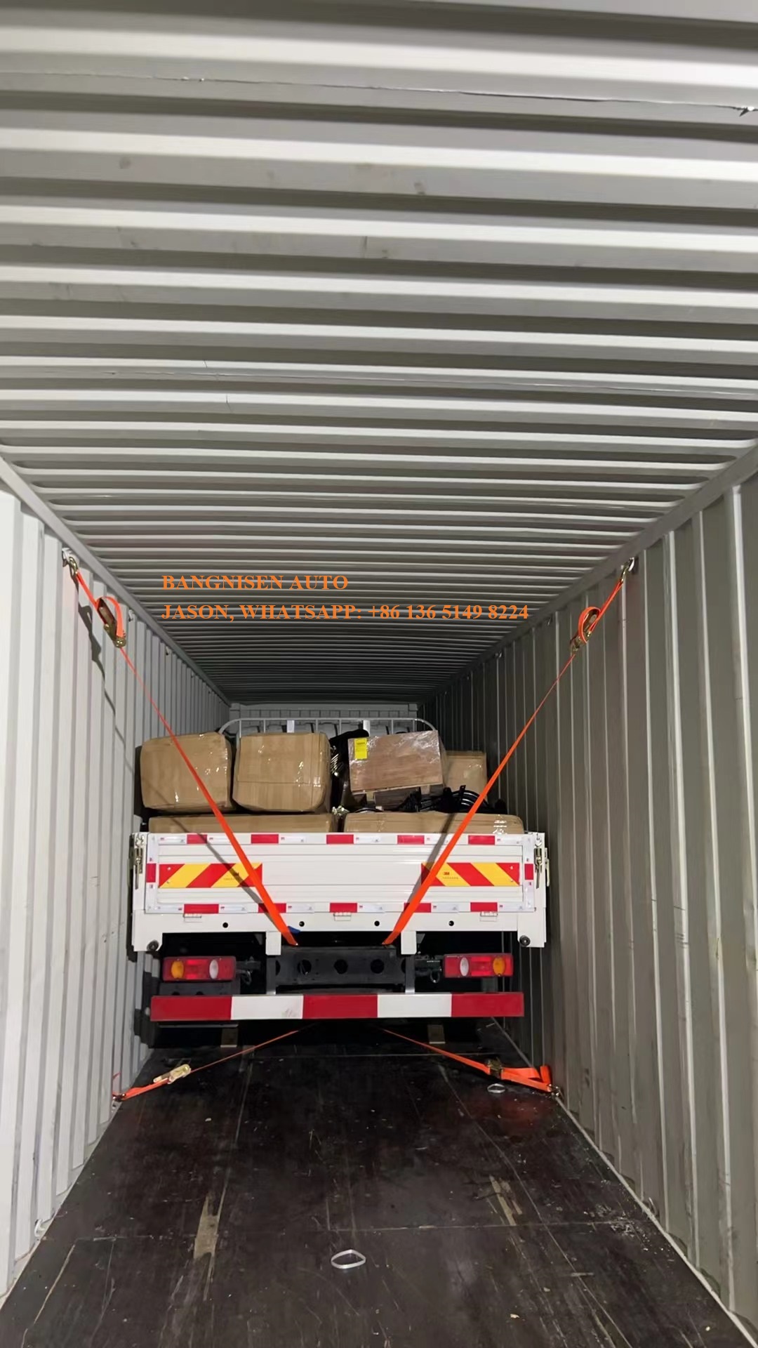 BANGNISEN brand new light cargo truck with engines and parts load together to Dominican Republic